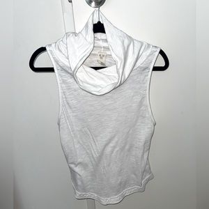 Free people white top with high loose neck